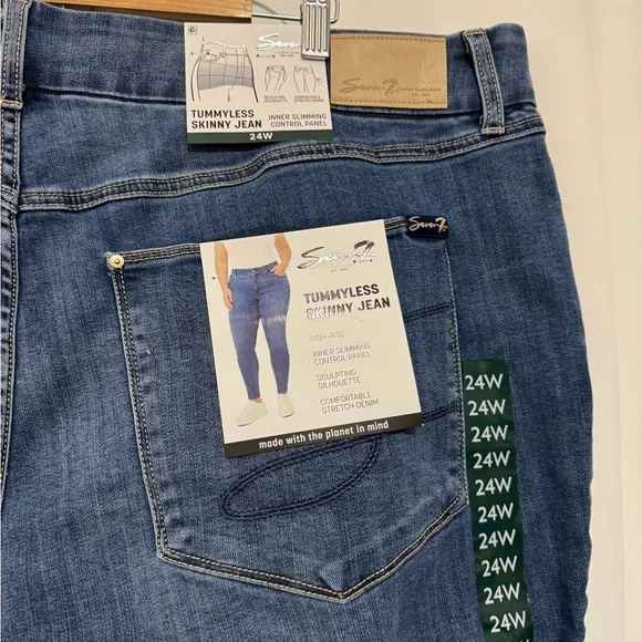 Seven7 Women’s Tummyless Skinny Jeans Plus Size 24W - Picture 7 of 8